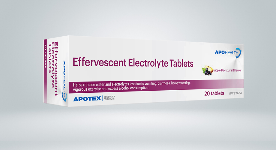APOHEALTH Effervescent Electrolyte Apple-Blackcurrant 20 Tablets