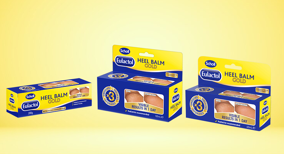 Scholl Eulactol Heel Balm Gold Range