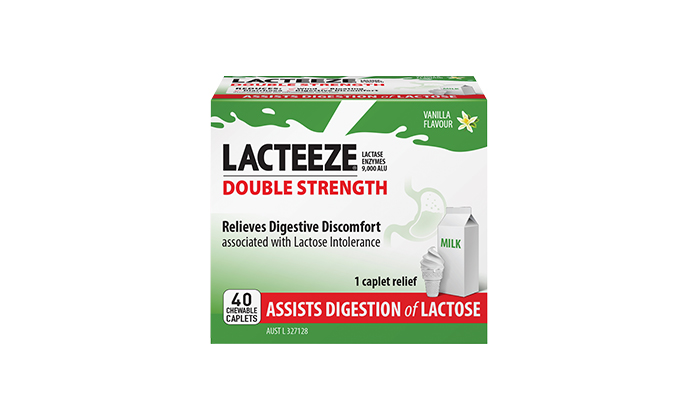 Lacteeze Double Strength 40 Chewable Capsule Shaped Tablets Lacteeze Double Strength 40 Chewable Capsule Shaped Tablets