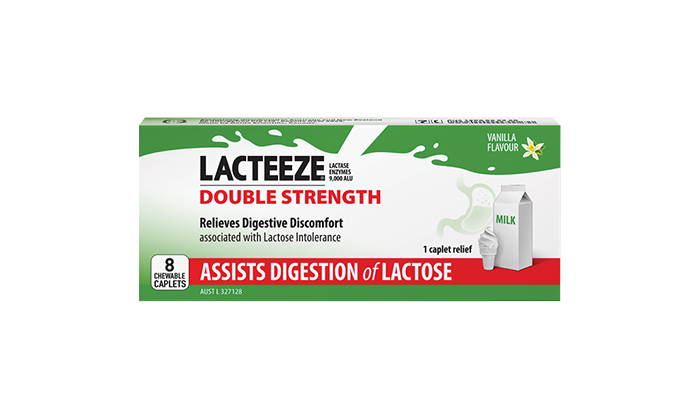 Lacteeze Double Strength 8 Chewable Capsule Shaped Tablets Lacteeze Double Strength 8 Chewable Capsule Shaped Tablets