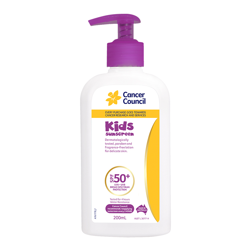Cancer Council Kids Sunscreen SPF50+ Pump 200ml Cancer Council Kids Sunscreen SPF50+ Pump 200ml