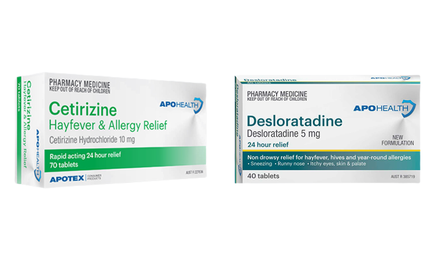 ApoHealth Cetirizine or Desloratadine Hayfever & Allergy Relief ApoHealth Cetirizine or Desloratadine Hayfever & Allergy Relief
