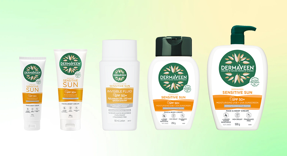DermaVeen Sensitive Sun SPF50+ Range DermaVeen Sensitive Sun SPF50+ Range