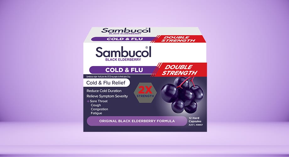Sambucol Cold & Flu Double Strength 12 Capsules