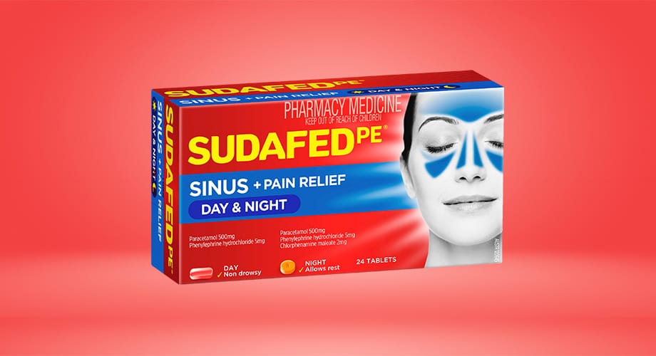Sudafed PE Sinus + Pain Relief Day & Night 24 Tablets