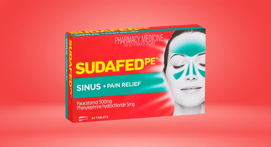 Sudafed PE Sinus + Pain Relief 24 Tablets