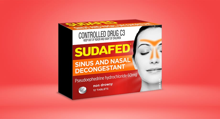 SUDAFED Sinus & Nasal Decongestant 12 Tablets (S3)