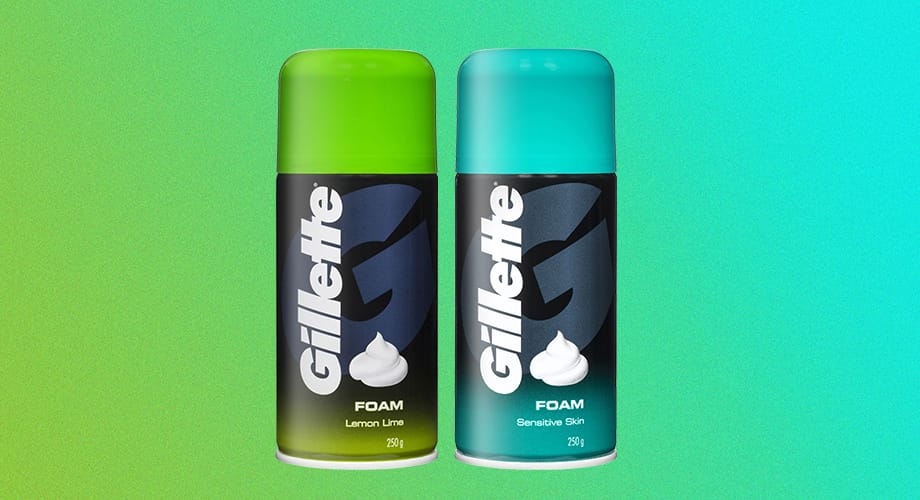Gillette Lemon/Lime or Sensitive Skin Shaving Foam 250g