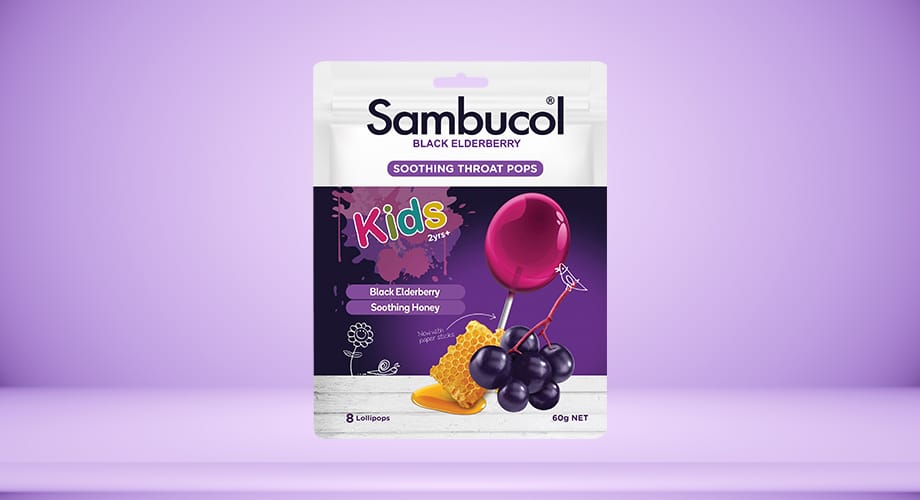 Sambucol Kids Soothing Throat Pops 8 Pack