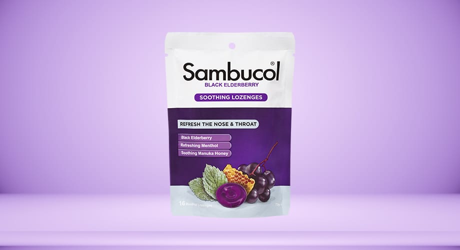 Sambucol Soothing Lozenges Menthol Nose & Throat 16pk