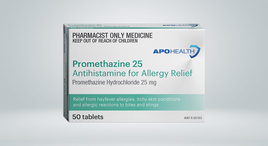 APOHEALTH Promethazine 25mg Antihistamine for Allergy Relief 50 Tablet