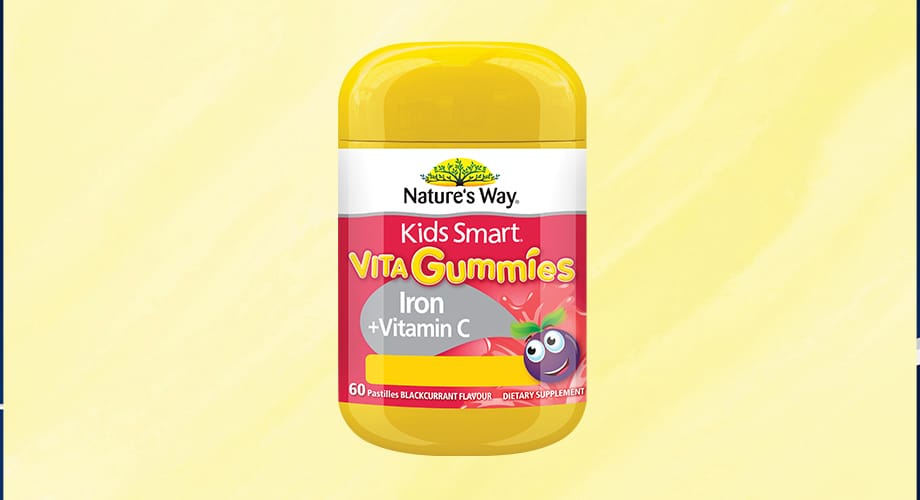 Natures Way Kids Smart Kids Smart Vita Gummies Iron + Vitamin C 60pk