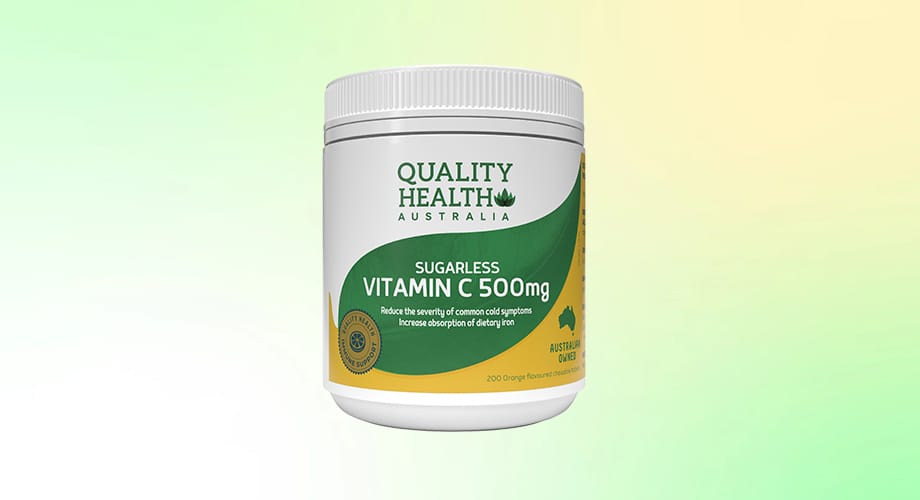 Quality Health Sugarless Vitamin C 500mg 200 Chewable Tablets