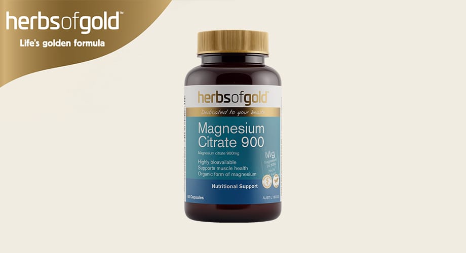 Herbs of Gold Magnesium Citrate 900 60 Vege Tablets