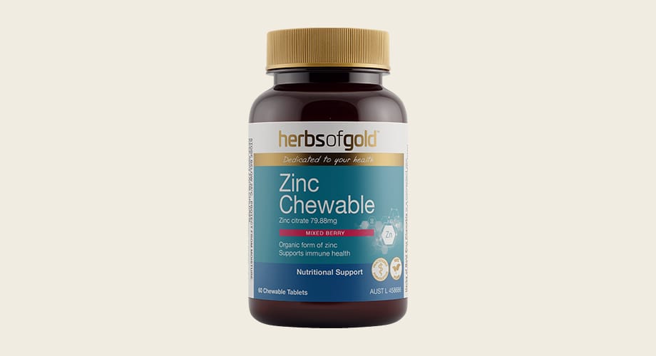 Herbs of Gold Zinc 60 Chewable Tablets