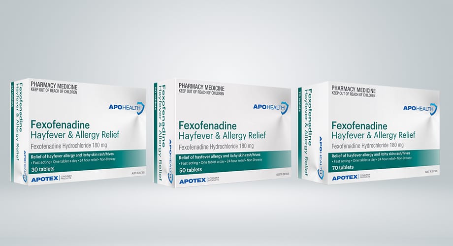 APOHEALTH Fexofenadine Hayfever & Allergy Relief 180mg Range