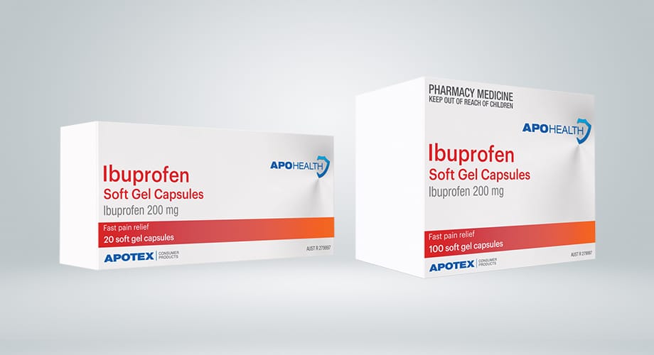 APOHEALTH Ibuprofen 200mg 20 or 100 Soft Gel 200mg Capsules