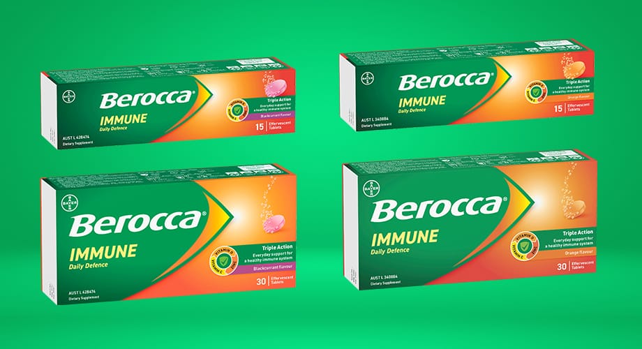 Berocca Immune Daily Defence 15 or 30 Effervescent Tablets