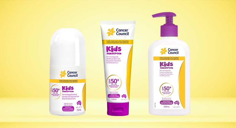Cancer Council Kids Sunscreen SPF50+ Range