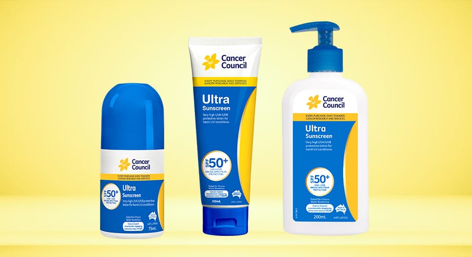 Cancer Council Ultra Sunscreen SPF50+ Range