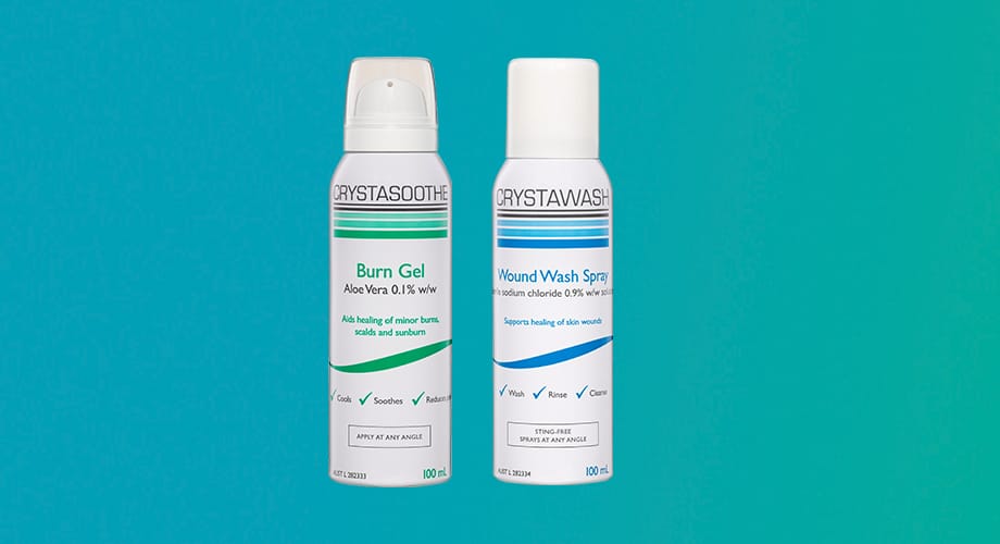 Crystawash Wound Wash Spray or Burn Gel