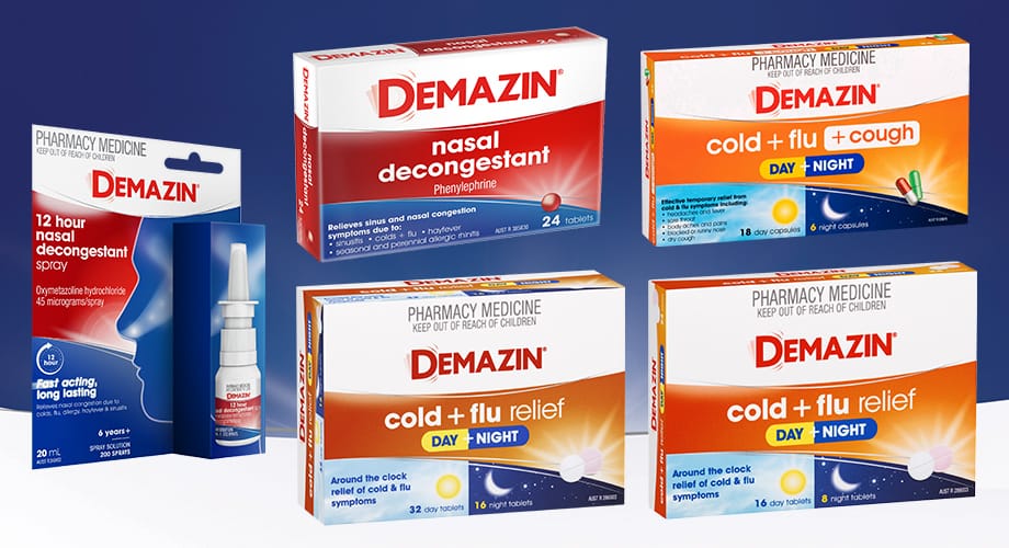 Demazin Cold + Flu & Cough, Day + Night 24 Capsules