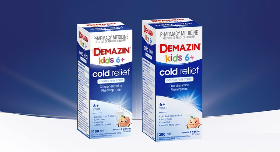 Demazin Kids 6+ Cold Relief Colour Free 100 or 200mL