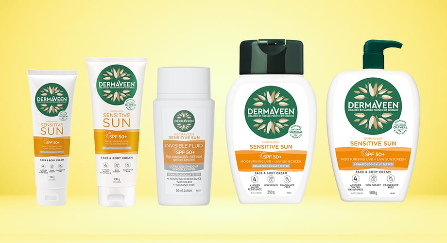 DermaVeen Sensitive Sun SPF50+ Sunscreen Selected Range