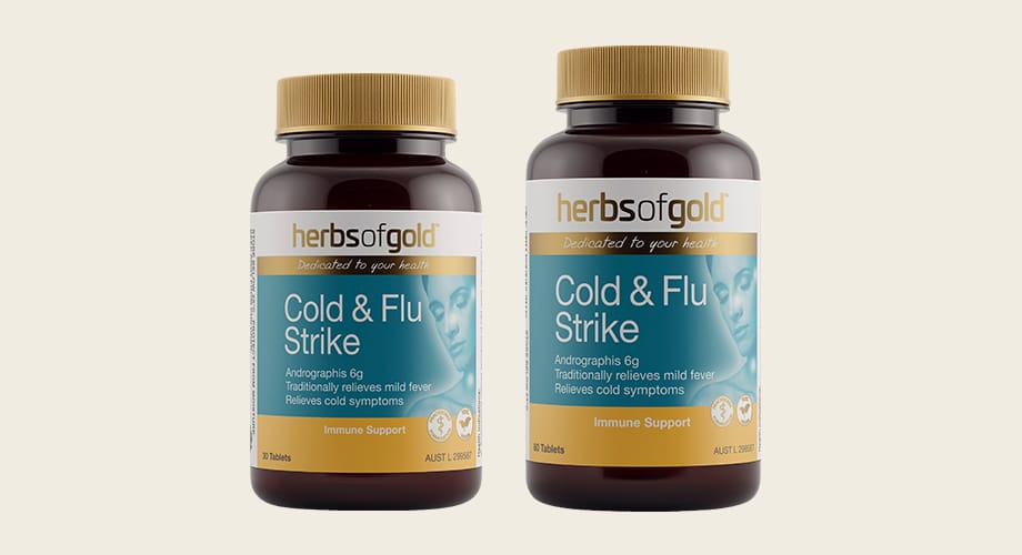 Herbs of Gold Cold & Flu Strike 30 or 60 Tablets