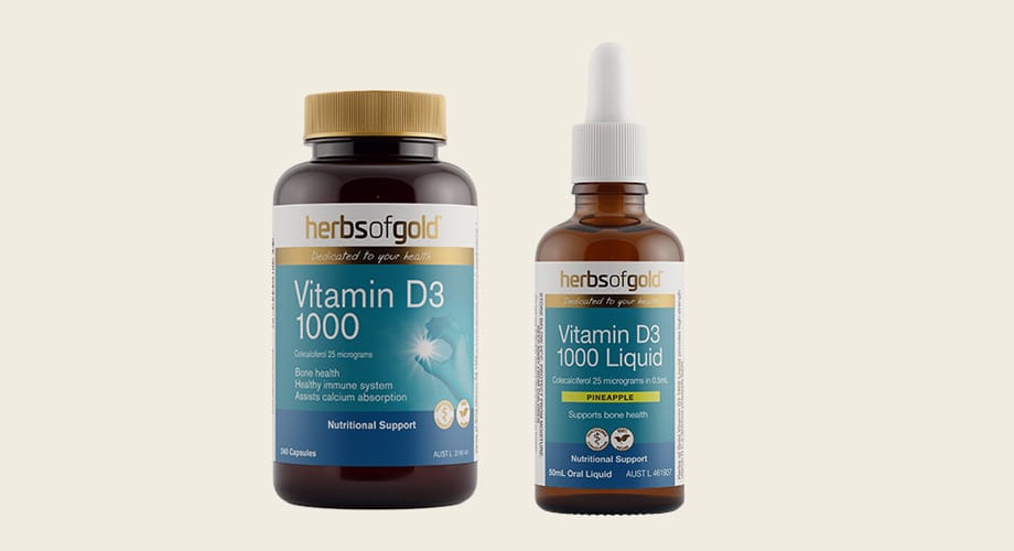 Herbs of Gold Vitamin D3 1000 240VC or Liquid 50mL
