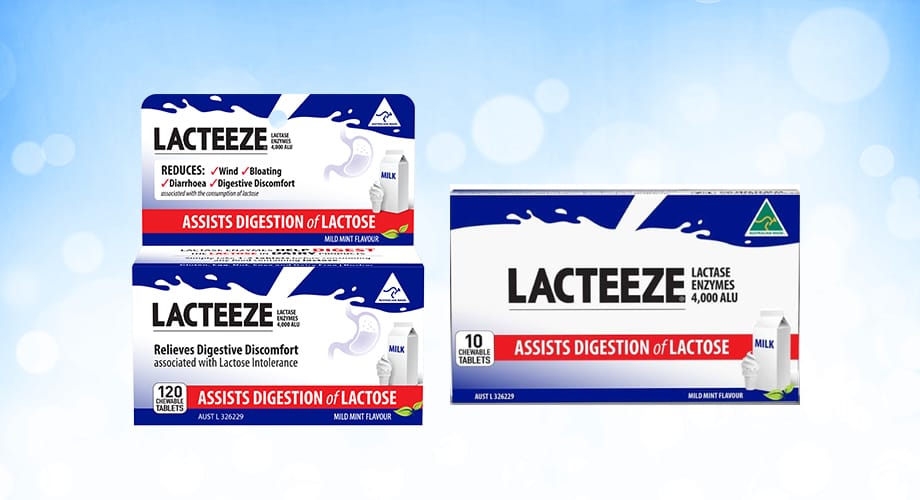Lacteeze 10 or 120 Chewable Tablets