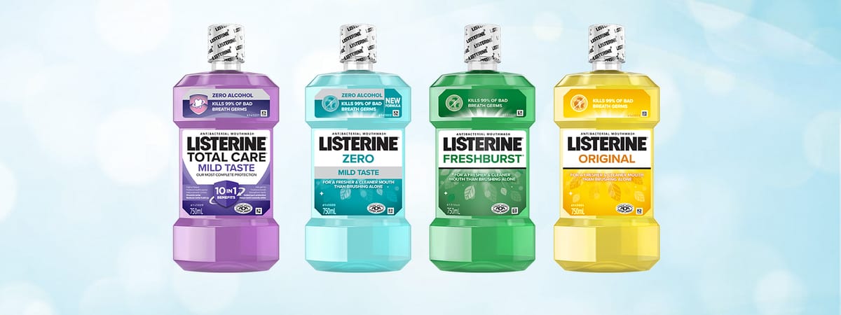 Listerine Mouthwast 750mL Range