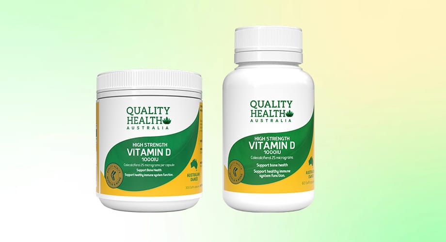 Quality Health High Strength Vitamin D 1000IU 60 or 300 Capsules