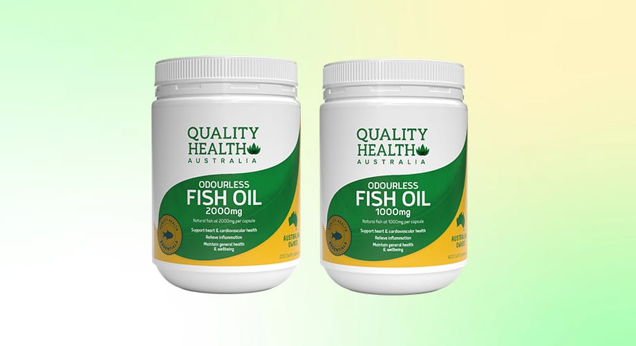Quality Health Odourless Fish Oil 200 or 400 Capsules