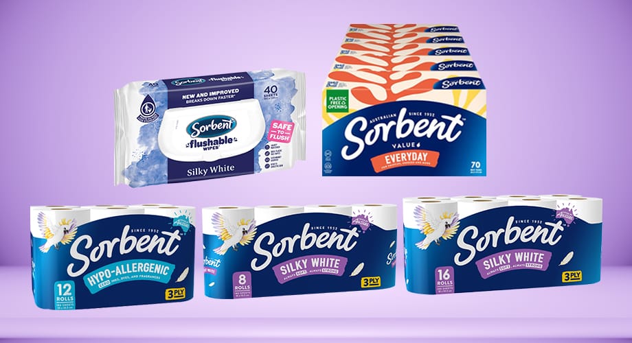 Sorbent Facial Tissue, Wipes or Toilet Rolls Range