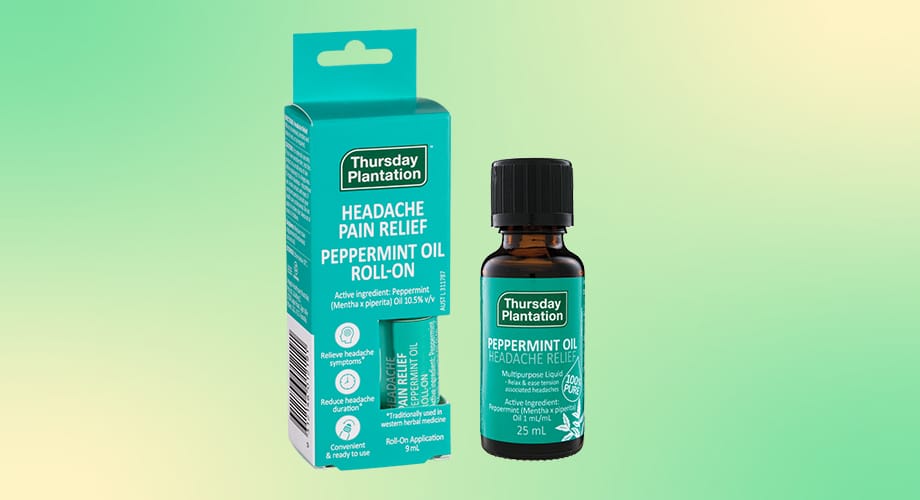 Thursday Plantation Peppermint Headache Pain Relief Roll-On 9mL OR 25mL