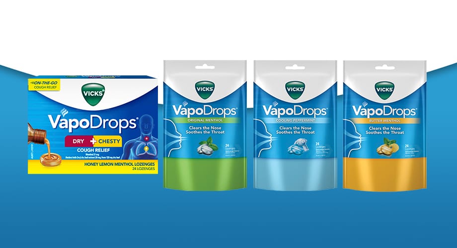 Vicks VapoDrops Lozenges 24pk Range