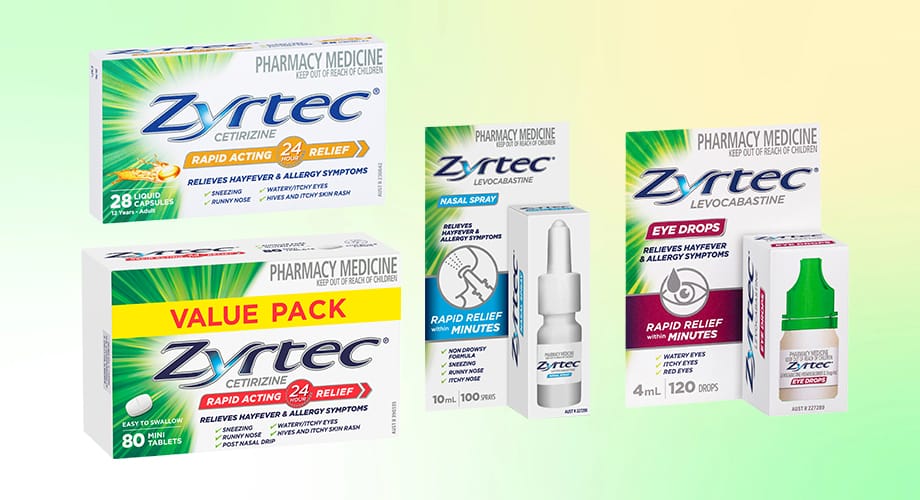Zyrtec Allergy & Hayfever Relief Range