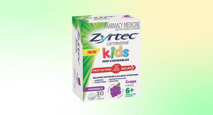 Zyrtec Kids Grape 5mg 30 Chewable Tablets