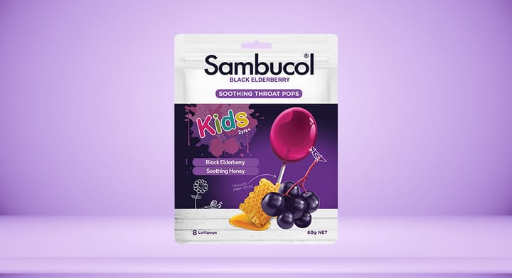 Sambucol Kids Soothing Throat Pops 8 Pack