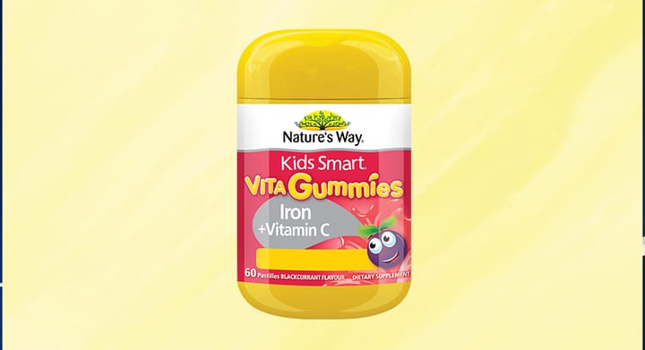 Natures Way Kids Smart Kids Smart Vita Gummies Iron + Vitamin C 60pk