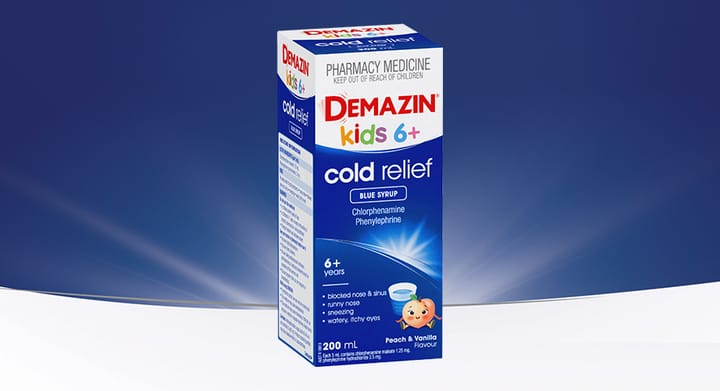 Demazin Cold Relief Blue Syrup 200mL