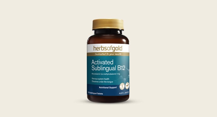 Herbs of Gold Activated Sublingual B12 75 Tablets