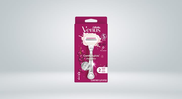 Gillette Venus Comfortglide Sugarberry Razor with Olay Moisture Bars + 1 Handle + 2 Refill Blade