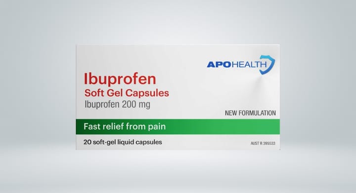 APOHEALTH Ibuprofen Soft Gel 200mg 20 Capsules