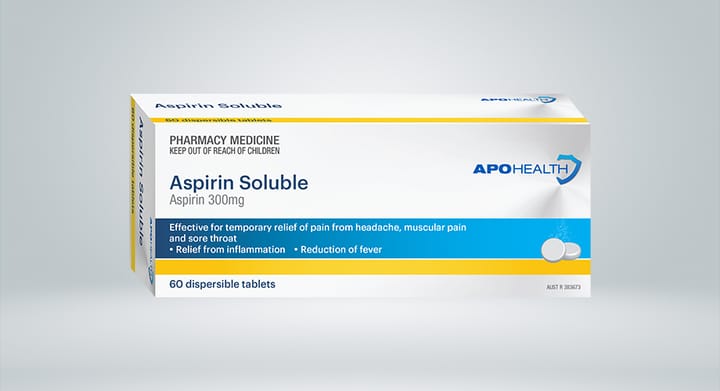 APOHEALTH Aspirin Soluble 300mg 60 Tablets