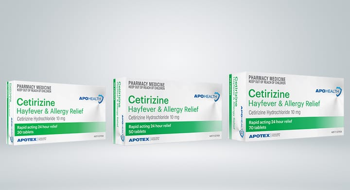APOHEALTH Cetirizine Hayfever & Allergy Relief 10mg Tablets Range