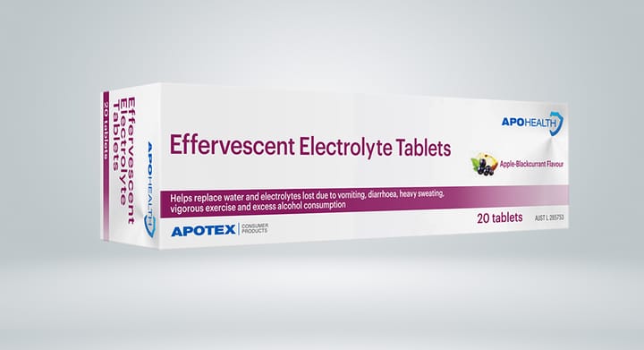 APOHEALTH Effervescent Electrolyte Apple-Blackcurrant 20 Tablets
