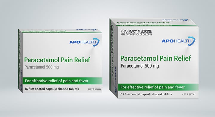 APOHEALTH Paracetamol Pain Relief Caplets 500mg 16 or 32 Tablets