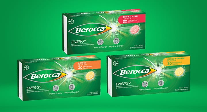 Berocca Energy 30 Effervescent Tablets Range